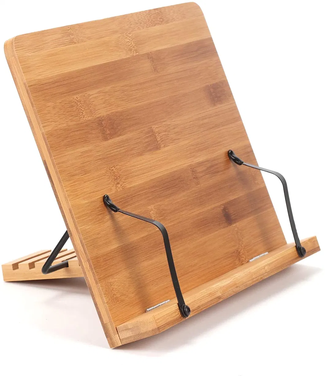 Kitchen Foldable Bookstand Holder Eco-Friendly Bamboo Bookends